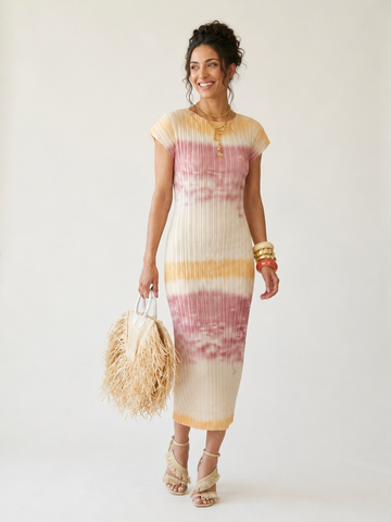 Free Spirit Pleated Ombre Maxi Dress
