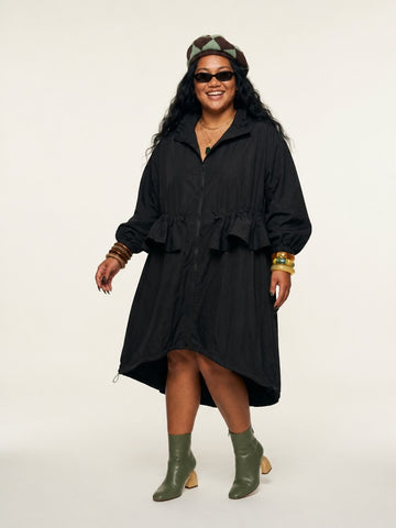 Grounded Ruffled Army Green Trench