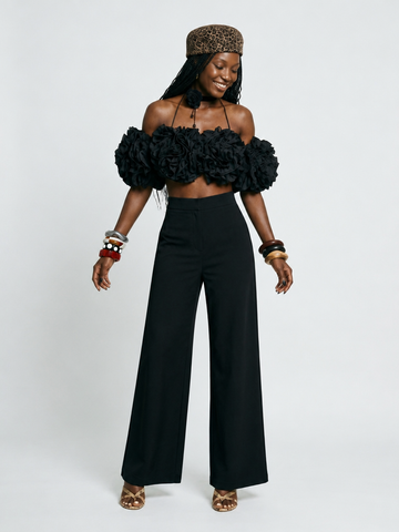 Daring Floral Off-Shoulder Cropped Vest