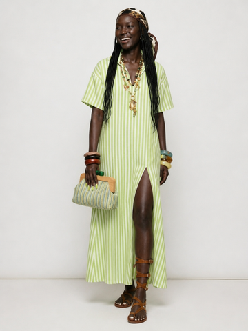 Wanderlust Striped Slit Maxi Dress
