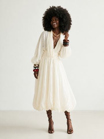 Divine Sheer Bubble Hem Dress