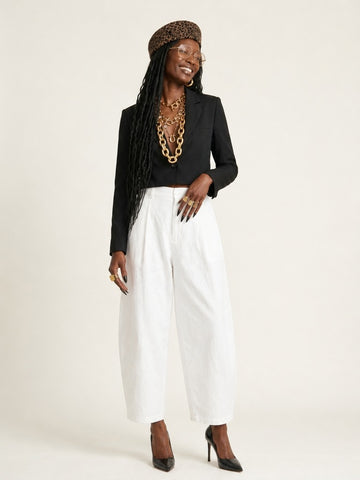 Grounded Pleated Harem Trousers