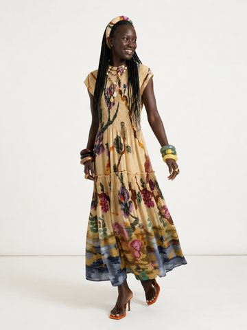 Wanderlust Printed Tiered Maxi Dress