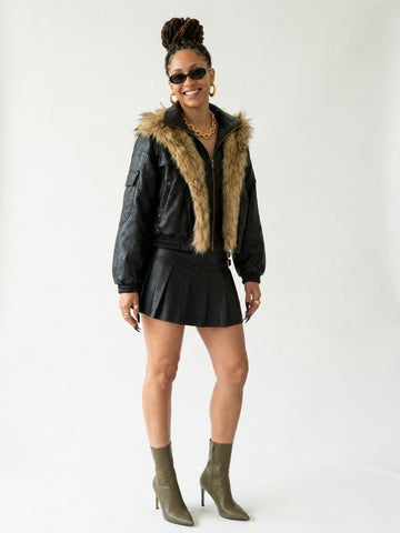 Fierce Faux Leather Fur Jacket