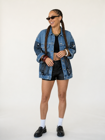Audacious Patchwork Sequin Denim Jacket