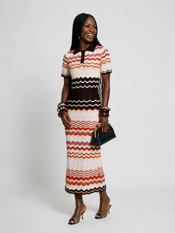 Vibrant Stripe Knit Maxi Dress