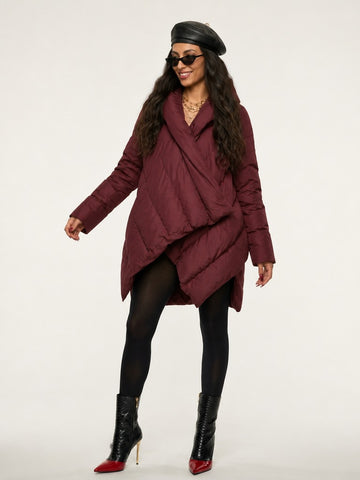 Audacious Asymmetrical Quilted Puffer Jacket