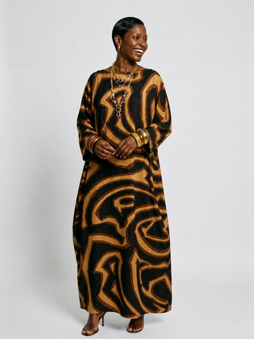 Limitless Geometric Satin Kaftan