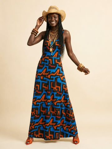 Elegant Silk Blend Maxi Dress