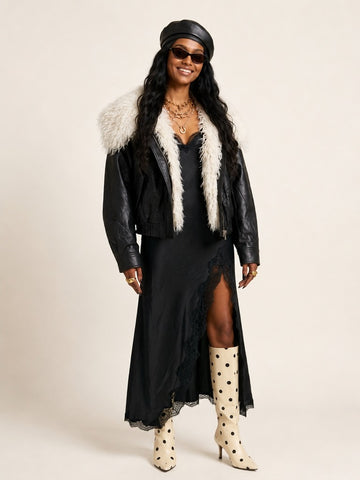 Fierce Faux Fur PU Jacket