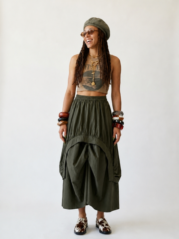 Untamed Draped Midi Skirt