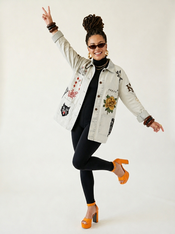 Audacious Floral Embroidered Denim Jacket