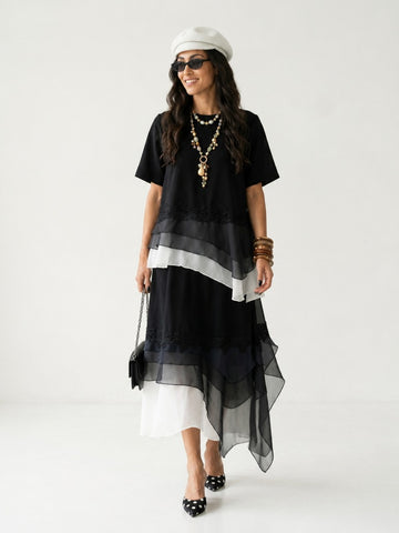 Unique Layered Flowing Two-Piece Set
