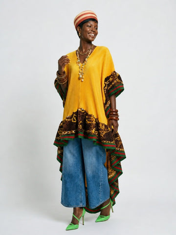 Radiant Pleated Boho Kaftan
