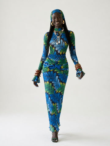 Untamed Leaf Print Maxi Dress