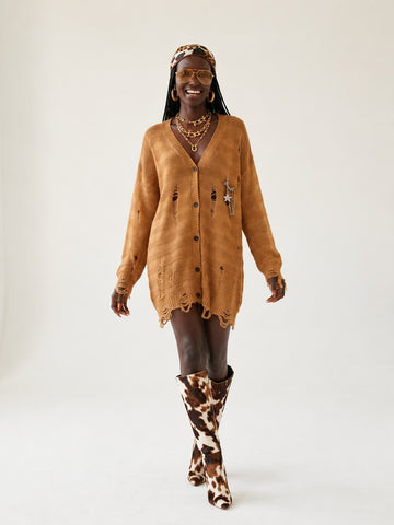 Untamed Distressed Knit Cardigan