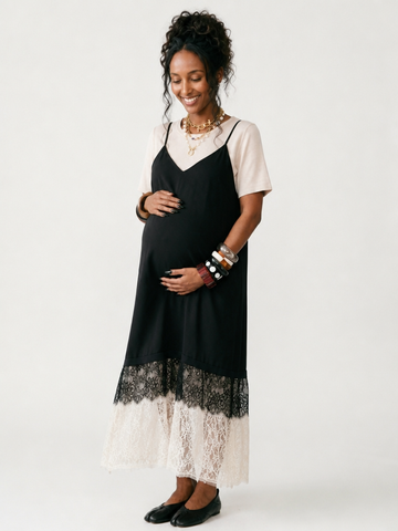 Sovereign Lace Splicing Maxi Dress