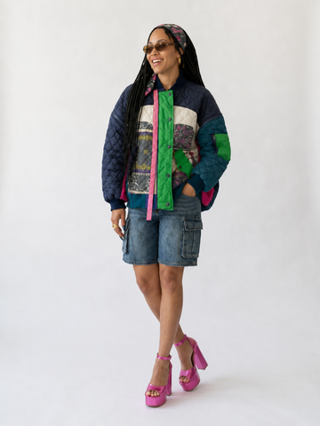 Audacious Patchwork Puffer Jacket
