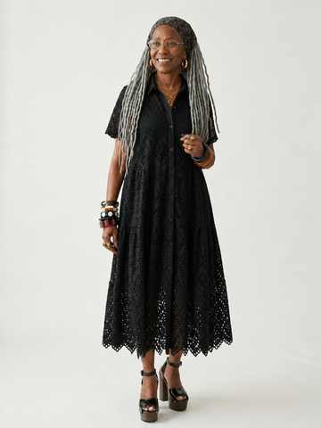 Sovereign Lace Midi Shirt Dress