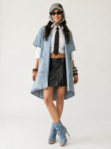 Audacious Oversized Denim Trench