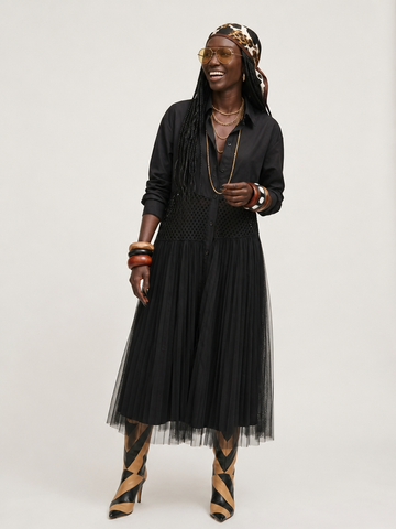 Audacious Mesh Patchwork Maxi Dress