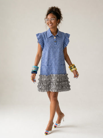 Free Spirit Plaid Ruffle Mini Dress