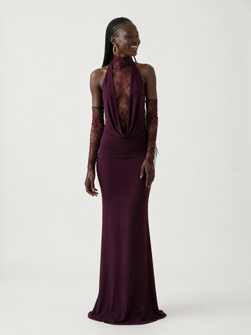 Luminous Lace Patchwork Maxi Dress