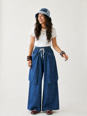 Grounded Wide Leg Denim Jeans