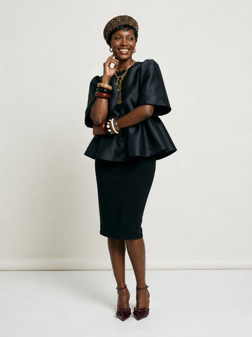 Elegant Ruffled Peplum Blouse