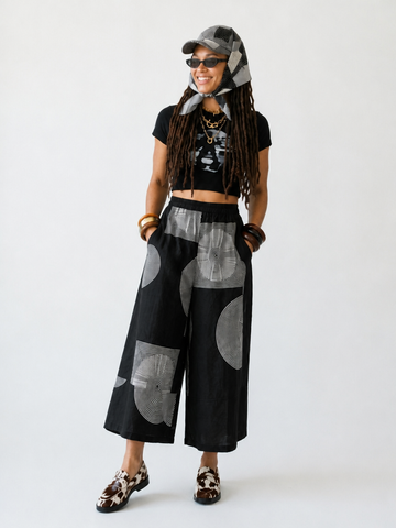 Unique Printed Wide Leg Pants