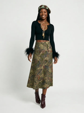Fierce Feather Cuff Slim Top