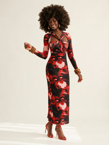 Fierce Tie Dye Bodycon Maxi Dress