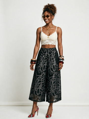 Magnetic Geometric Wide Leg Pants