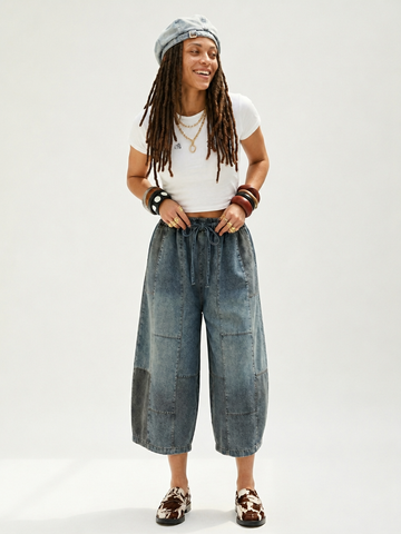 Boundless Washed Denim Wide-Leg Jeans
