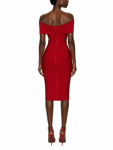Black Bardot Bandage Dress