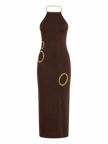Final Sale Cutout Halter Maxi Dress