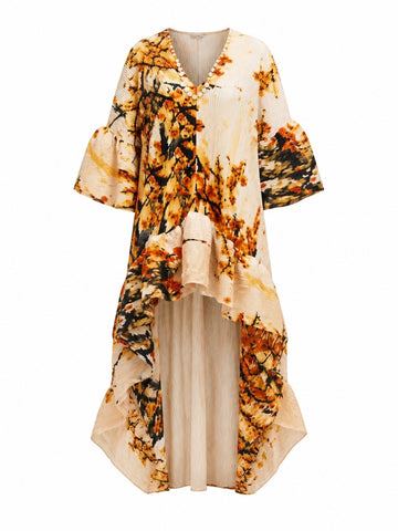 Wanderlust Pleated Print Kaftan