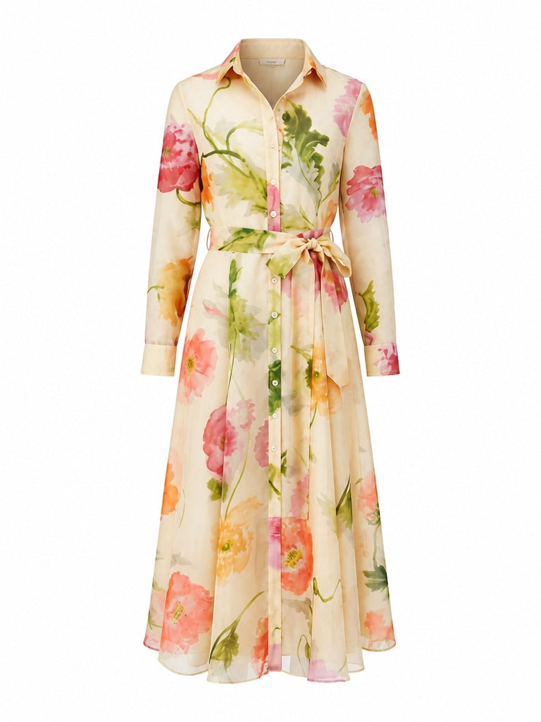 Radiant Floral A-Line Maxi Dress