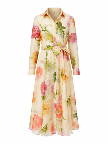 Radiant Floral A-Line Maxi Dress