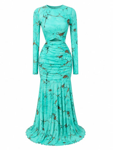 Magnetic Floral Ruched Maxi Dress