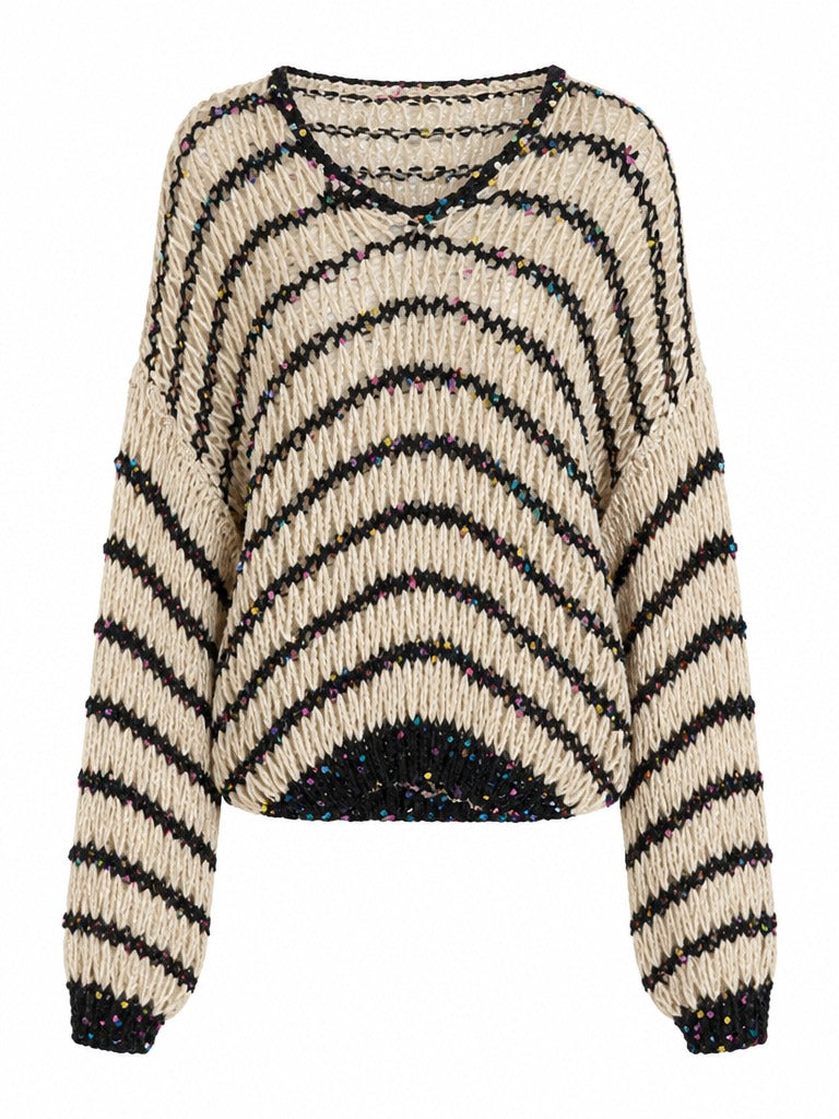 Vibrant Striped Knit Pullover