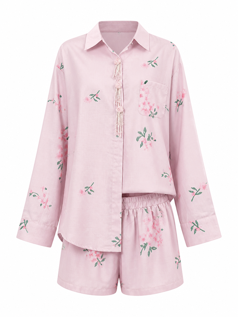 Radiant Floral Print Two-Piece Set
