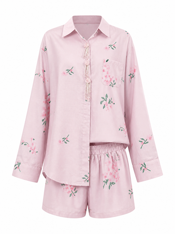 Radiant Floral Print Two-Piece Set