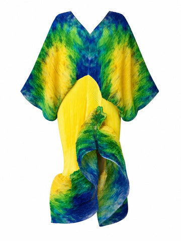 Vibrant Pleated Loose Kaftan