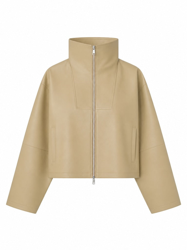 Confident Cropped Faux Leather Jacket