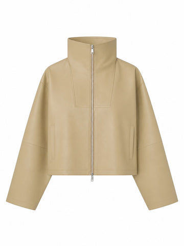 Confident Cropped Faux Leather Jacket