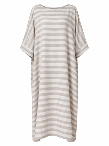 Grounded Striped Linen Maxi Dress