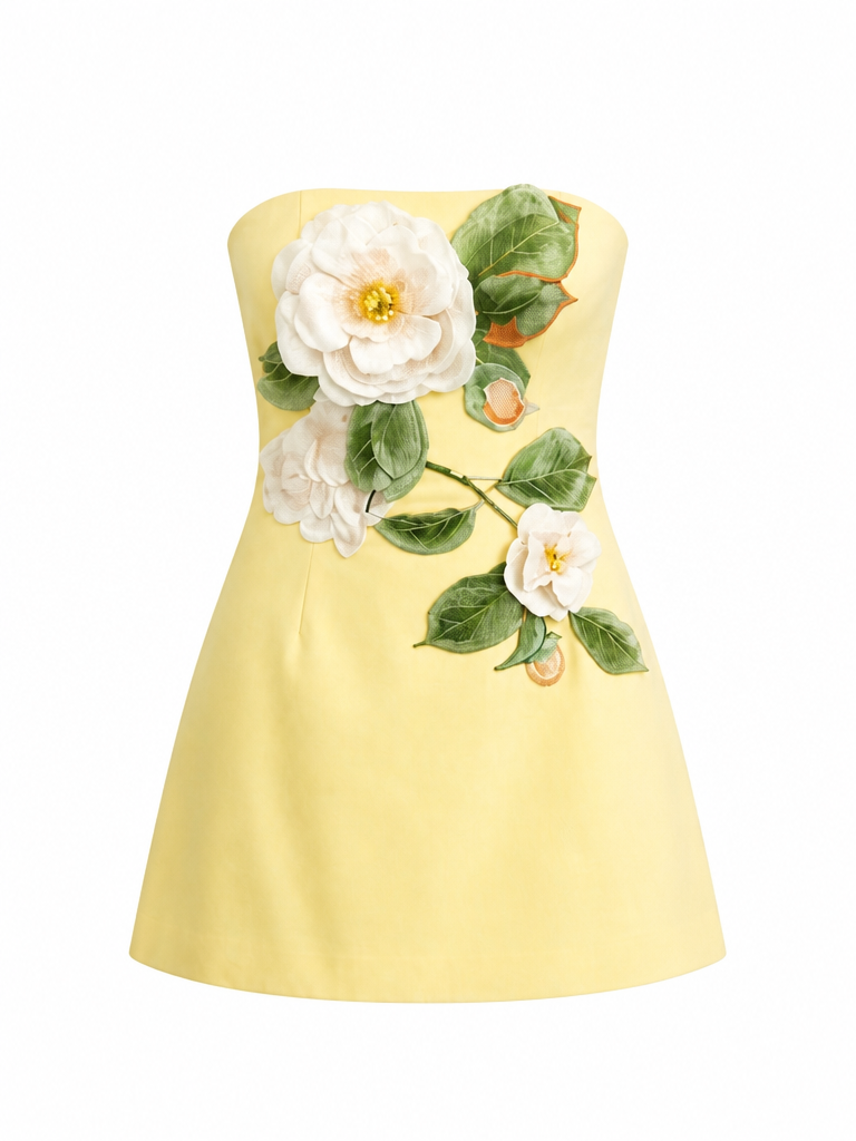 Radiant Embroidered Floral Mini Dress