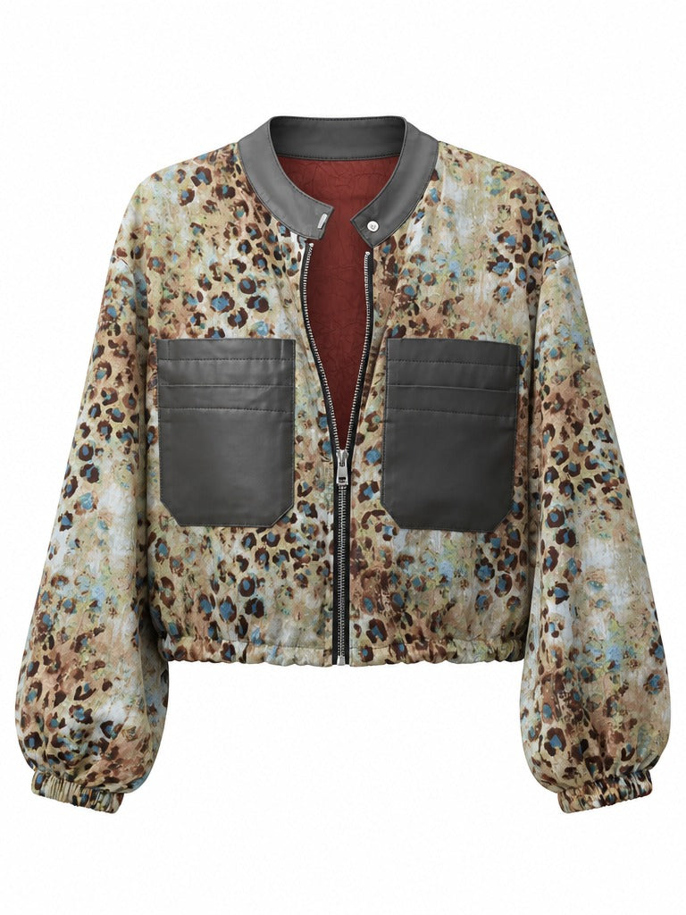 Fierce Leopard Patchwork Short Jacket