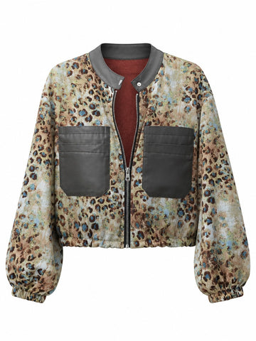 Fierce Leopard Patchwork Short Jacket